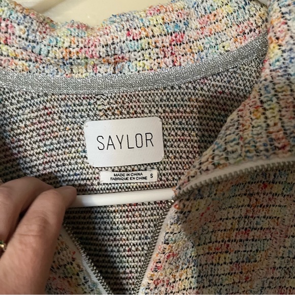 Saylor rainbow pastel half zip pull over sweater - Picture 3 of 5